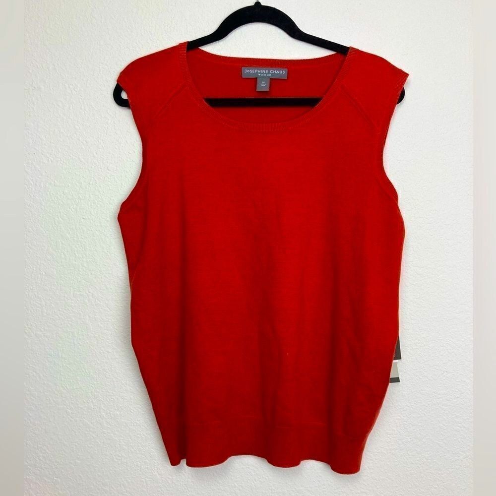 Josephine Chaus NWT burnt orange sleeveless silk knit top in burnt orange/rust